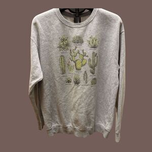 Vintage Fifth Sun Succulent Graphic Crewneck Sweatshirt Size M